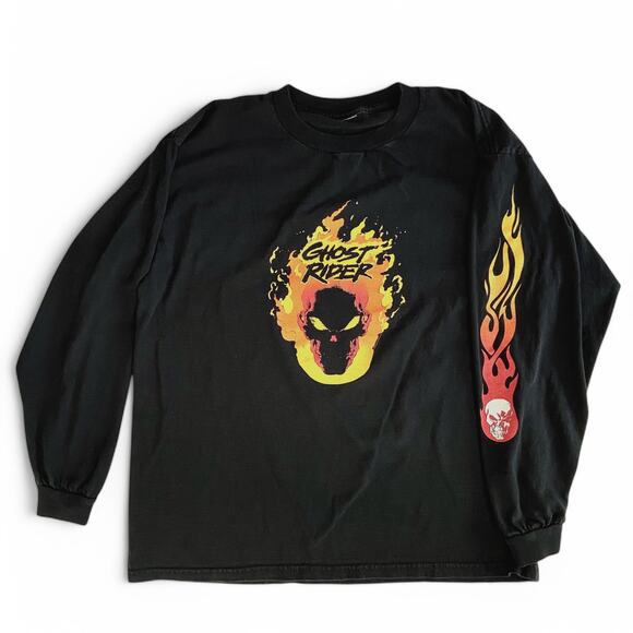 Vintage Ghost Rider Long Sleeve T-Shirt 2000 Marvel Y2K Graphic Tee - Picture 7 of 8
